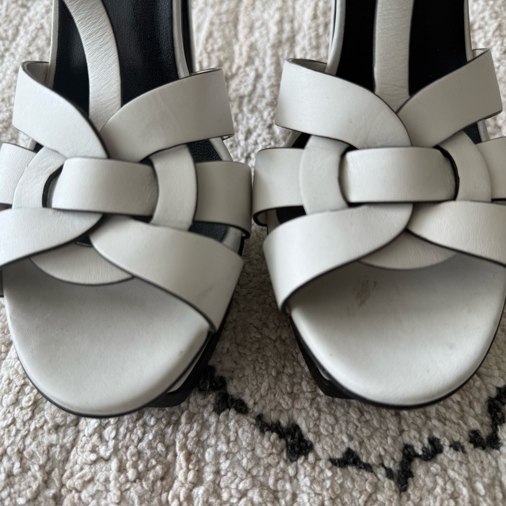 SAINT LAURENT TRIBUTE WHITE 105 HEELS SIZE 37 - Picture 3 of 16